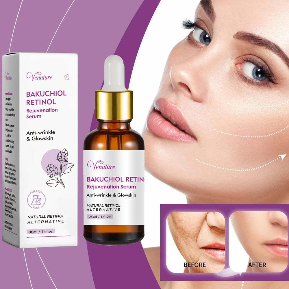 Venature Bakuchiol Retinol Rejuvenation Serum – 30ml | Gentle and Effective Anti-Aging Skincare Pack of 2 Pcs