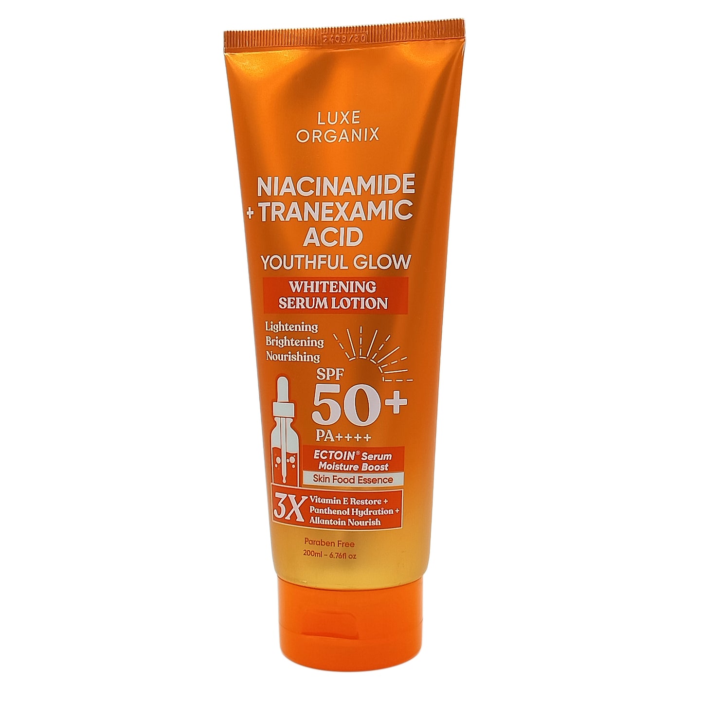 Luxe Organix Niacinamide + Tranexamic Acid Youthful Glow Whitening Serum Lotion – 200ml ( Pack of 2 Pcs )✨