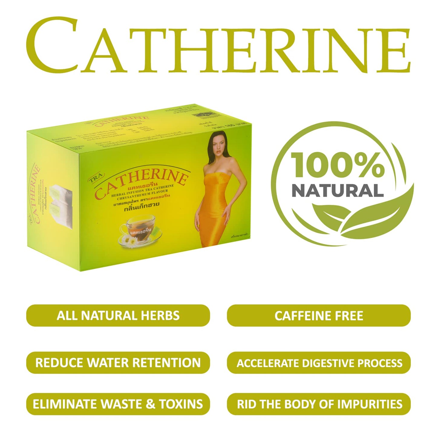 Catherine Herbal Slimming Weight Loss Tea – Chrysanthemum Flavor | 1 Box x 32 Tea Bags