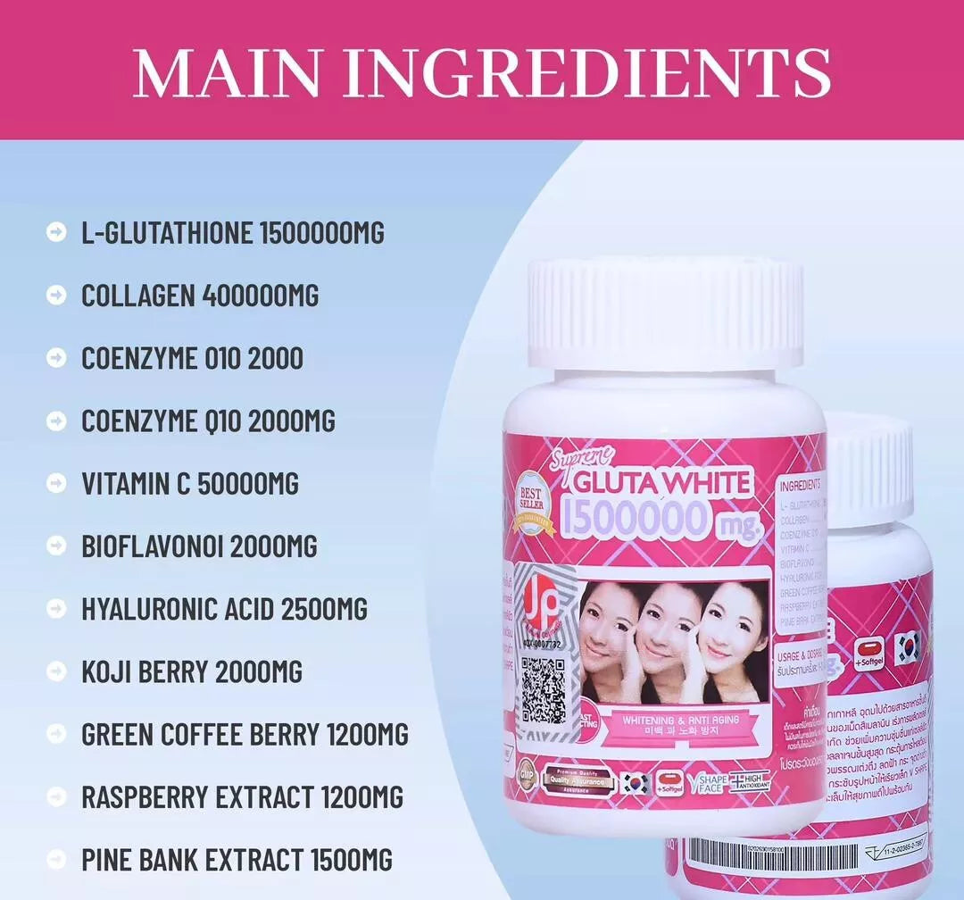Supreme Gluta White Berry Collagen Glutathione – Nourish & Brighten Your Skin (Pack of 3) 🌟✨
