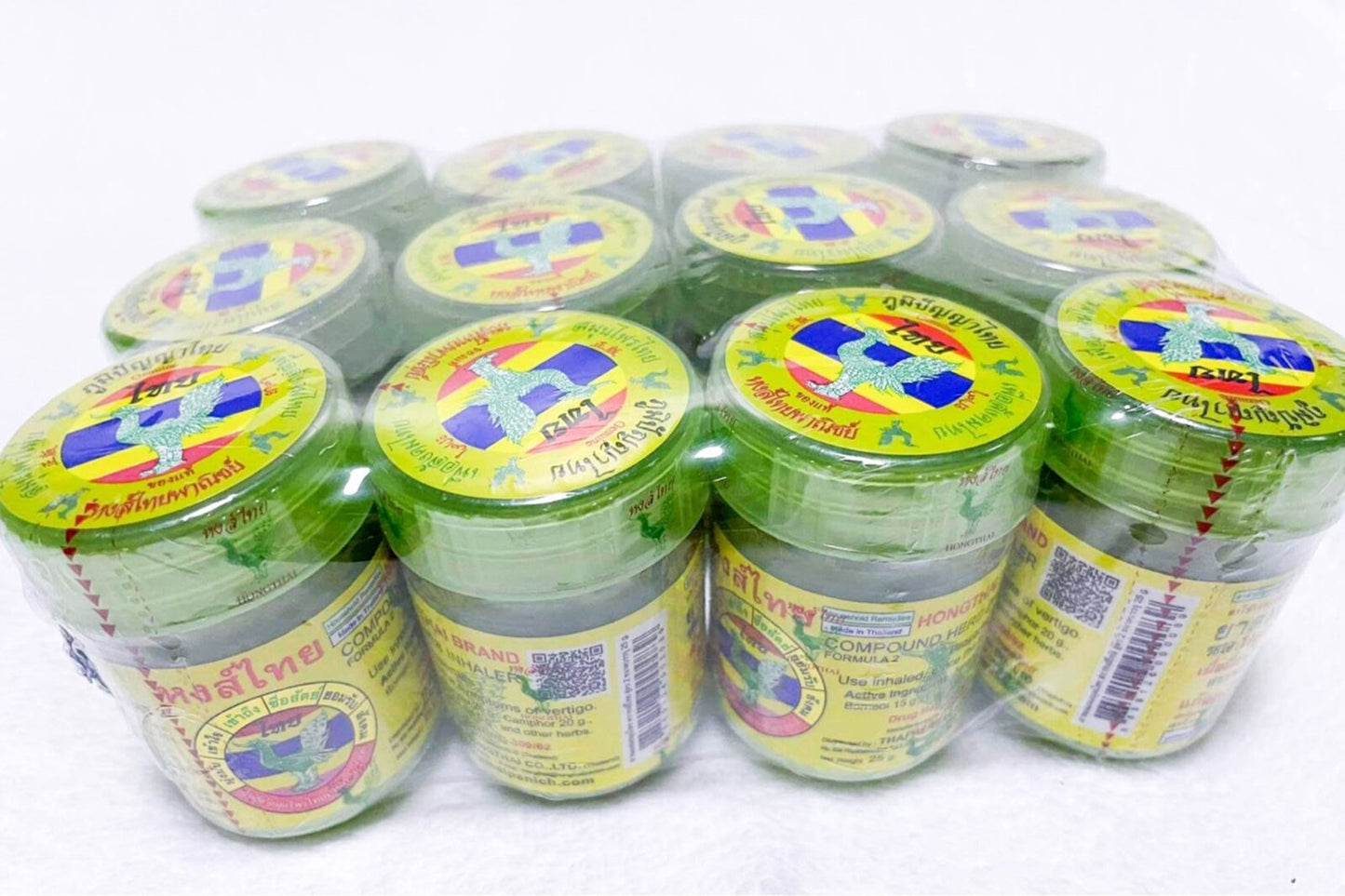 Hong Thai Traditional Herbal Inhaler - Authentic Aromatherapy Relief, Made in Thailand Pack of 12 Pcs