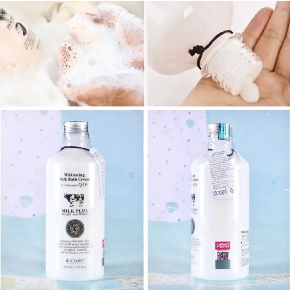 Scentio Brightening Bath Cream Q10 Milk Plus 450ml โ Nourish & Brighten Your Skin ๐น๐ญโจ