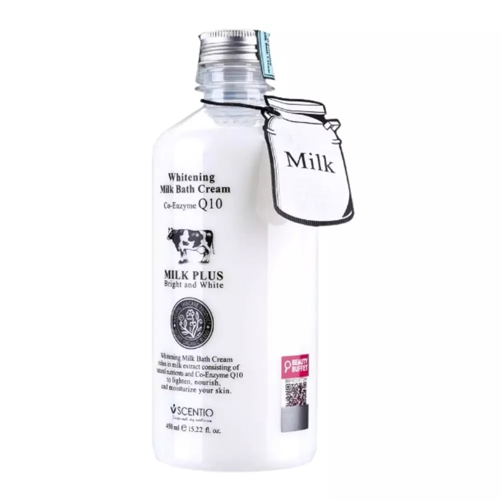 Scentio Brightening Bath Cream Q10 Milk Plus 450ml โ Nourish & Brighten Your Skin ๐น๐ญโจ