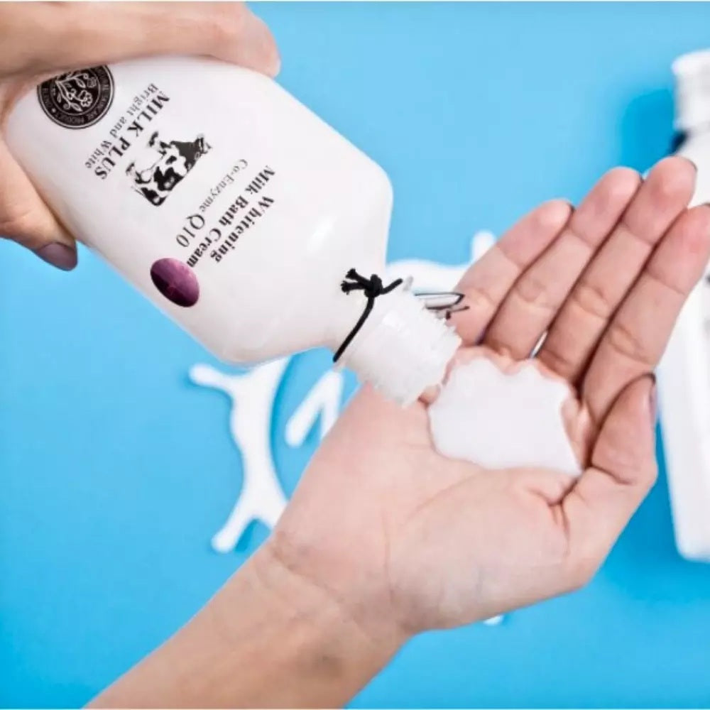 Scentio Brightening Bath Cream Q10 Milk Plus 450ml โ Nourish & Brighten Your Skin ๐น๐ญโจ