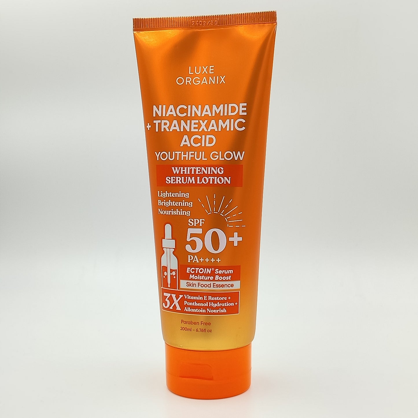 Luxe Organix Niacinamide + Tranexamic Acid Youthful Glow Whitening Serum Lotion – 200ml ( Pack of 2 Pcs )✨