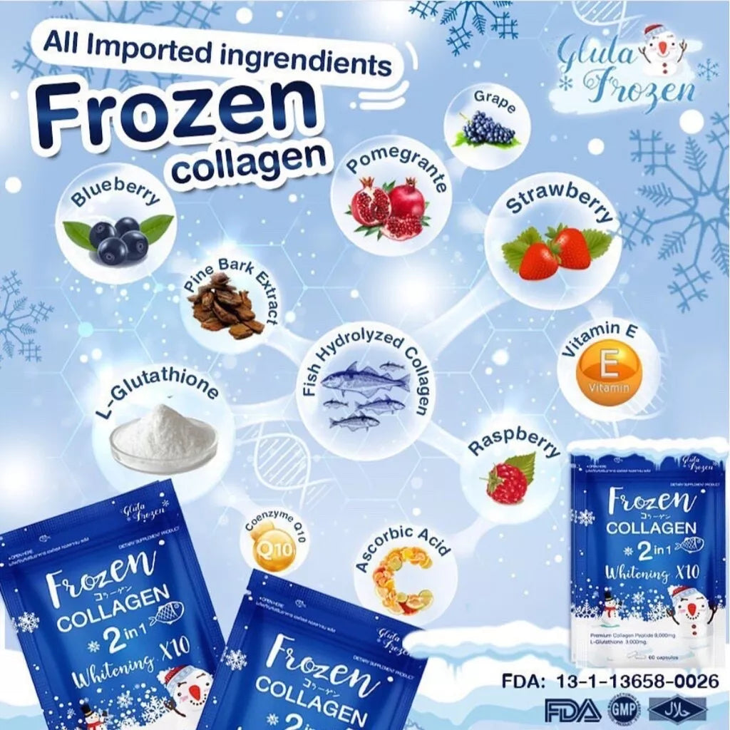 Frozen Collagen 2-in-1 Whitening x10 β 60 Capsules ( Pack of 2 ) ββ¨