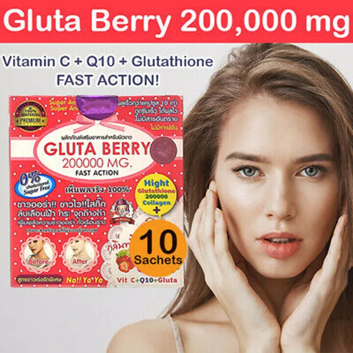 Gluta Berry 200000MG Skin Whitening Drink β Anti-Acne and Anti-Aging! β¨