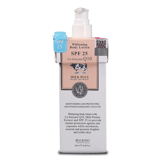Scentio Brightening Body Lotion Extra SPF 25 Co-Enzyme Q10 Milk Plus 250ml 🥛✨
